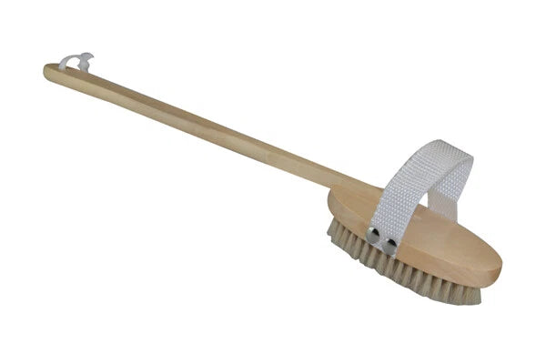 Wooden Bath Brush Long Reach Handle Reach Shower Bristle Spa Scrubber Brown New