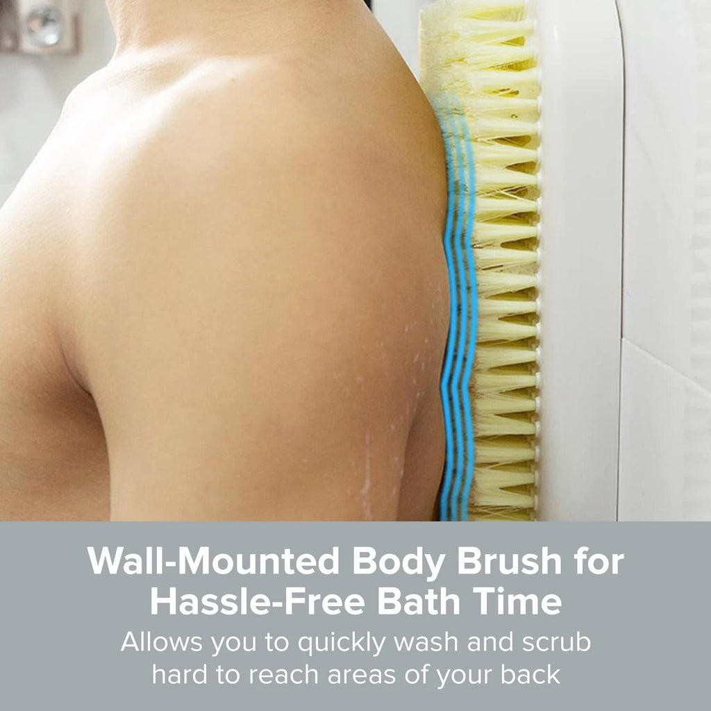 Wall Mounted Back Scrubber for Shower - Large Exfoliating Brush for Shower - ...