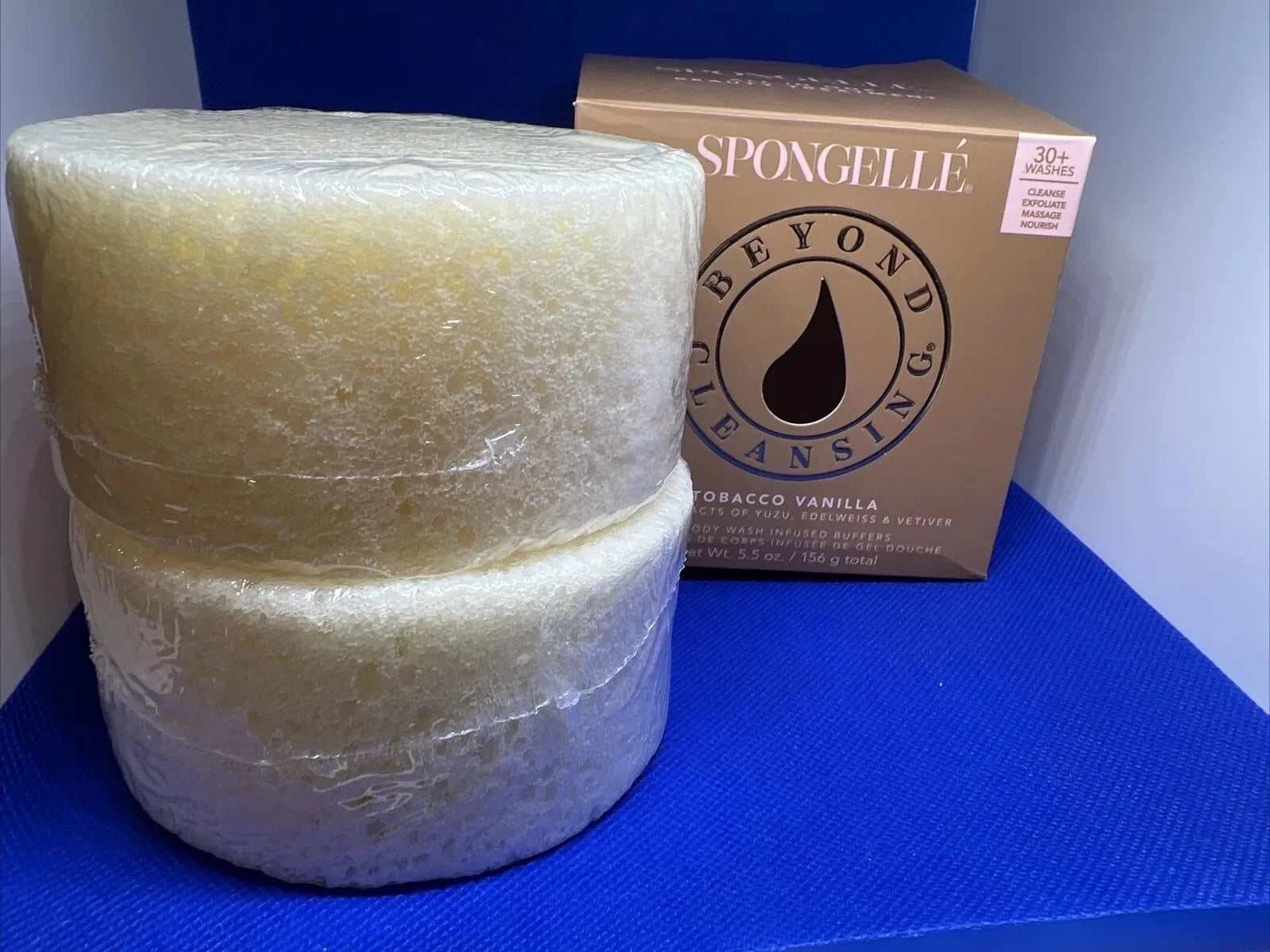 Spongelle TOBACCO VANILLA DUET (Set Of 2) Shower Bath Body Buffer Sponge 5.5 Oz