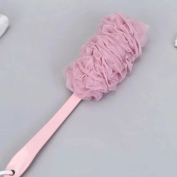 Long Handle Bath Brush Soft Mesh Sponge Back Scrubber Body Puff Shower Loofah