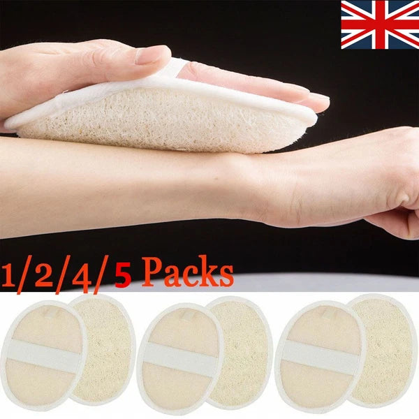 1-5X Body Scrubber Brush Exfoliating Natural Loofah Pad Luffa Bath Shower Sponge