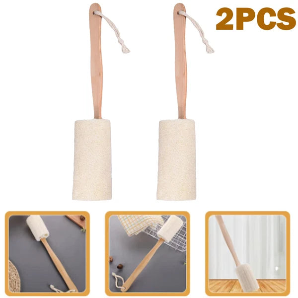 2PCS Scrubber Bath Natural Loofah Sponge Body Brush Shower Body Skin Exfoliating