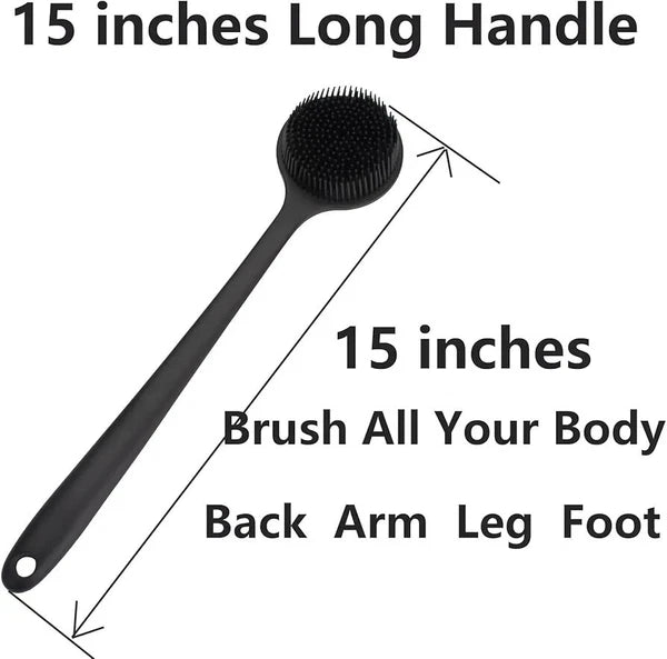Silicone Body Scrubber Long Handle Back Scrubber for Shower Silicone Back Brush