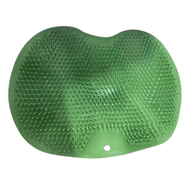 Silicone Shower Foot Scrubber Back Body Brush Massager Pad Mat Bathroom Grey Uk