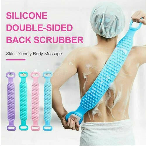 Silicone Back Bath Shower Wash Body Belt Brush Bath Body Scrubber Men & Women US
