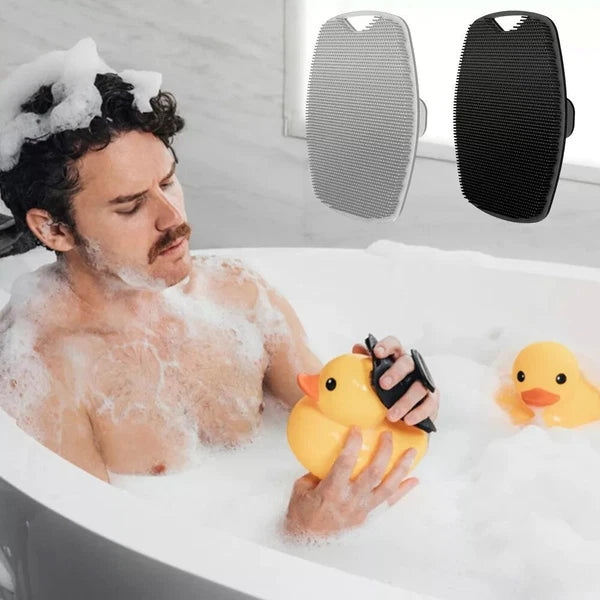 Silicone Body Shower Brush Scrubbers Flat Shower Brush Gentle Exfoliat