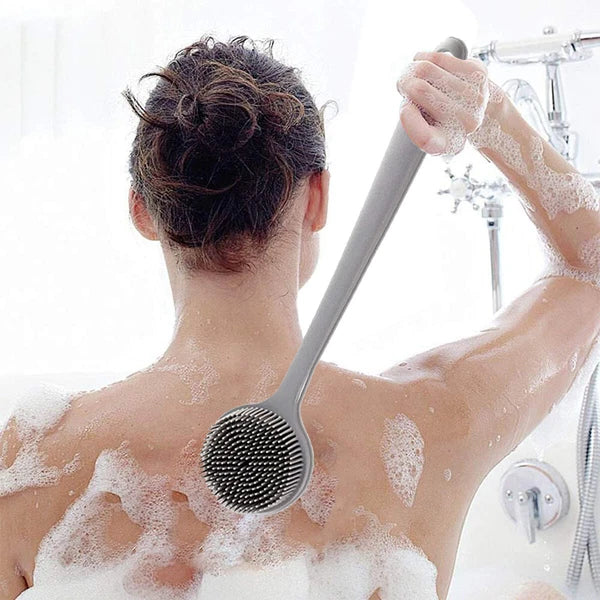 Silicone Body Brush Bath Brush Back Scrubber Long Handle Bath Shower Brush