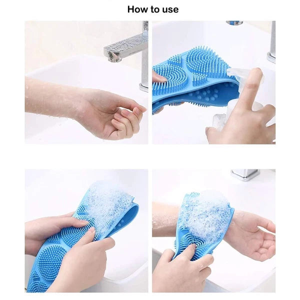 Long Handle Bath Body Brush Soft Back Shower Exfoliating Skin Scrubber Massager