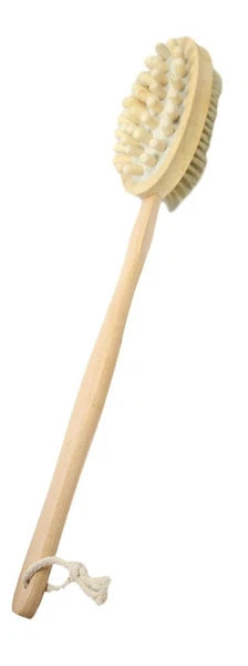 Double Sided Long Handle Wooden Bath Brush & Back Scrub