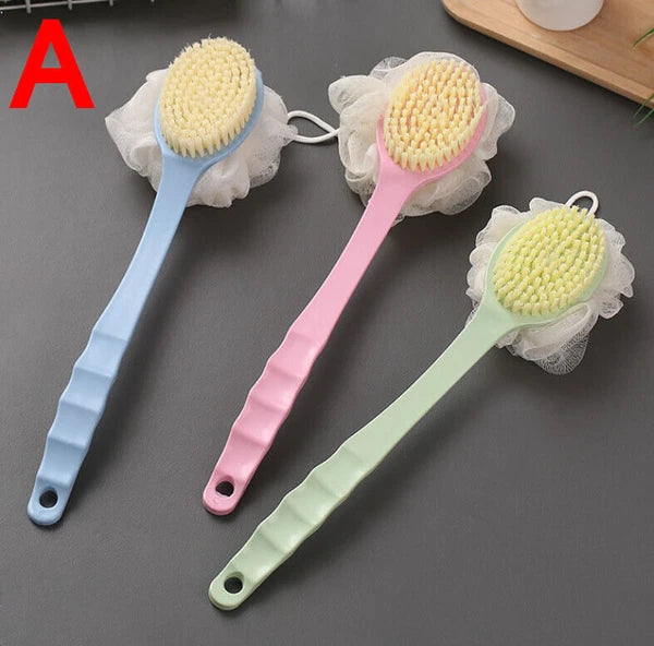 Bath Brush Loofah Soft Mesh Sponge Back Scrubber Long Handle Body Wash Shower