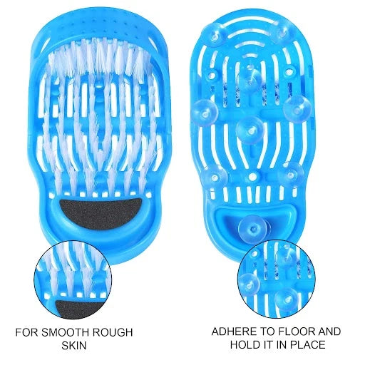 2 in 1 Foot Scrubber Brush Slipper Anti Slip Bath Shower Cleaner Feet Massage
