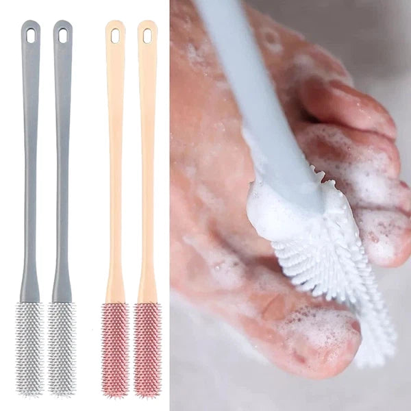 Silicone Shower Foot Scrubber Back Body Brush Massager Pad Mat Bathroom Grey Uk