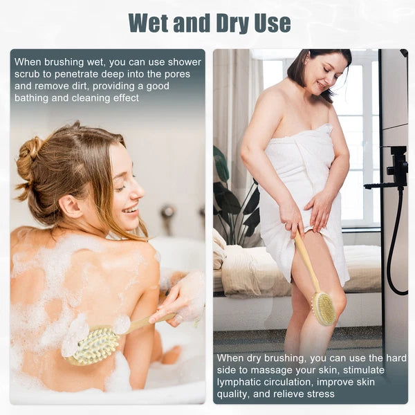 Double-sided Dry Brushing Body Brush Detachable Dry Body Brush for Men Women