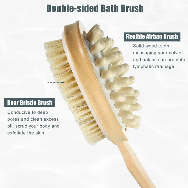Double-sided Dry Brushing Body Brush Detachable Dry Body Brush for Men Women