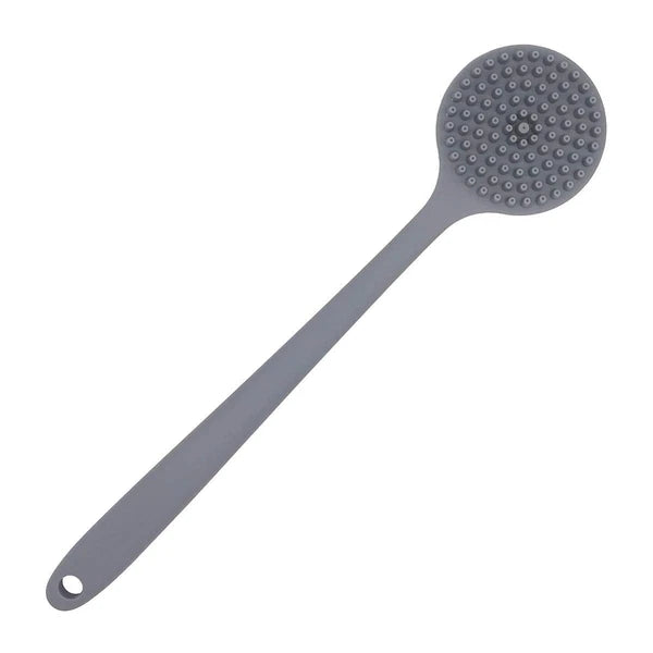 DNC Silicone Back Scrubber for Shower Bath Body Brush with Long Handle Gray