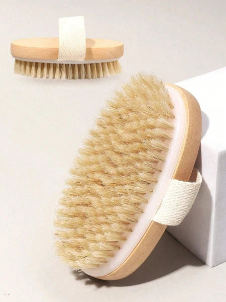 Long Handle Shower Body Bath Brush Detachable Wood Handle Bristle Massager Scrub