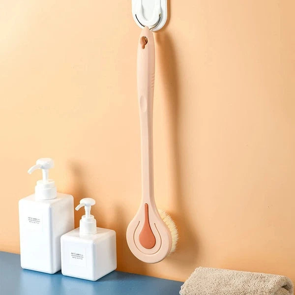 Long Handle Back Shower Brush Soft Body Exfoliating Scrubber UK Spa Bath