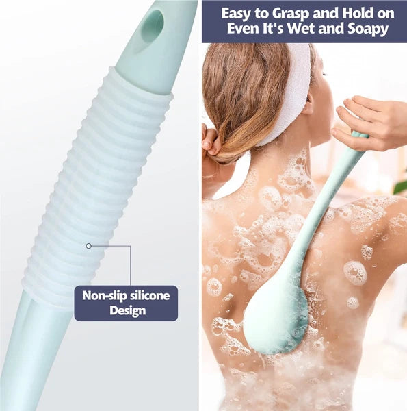 BEDELITE Back Scrubber for Shower - Long Handle Bath Brush (16.4 inches)