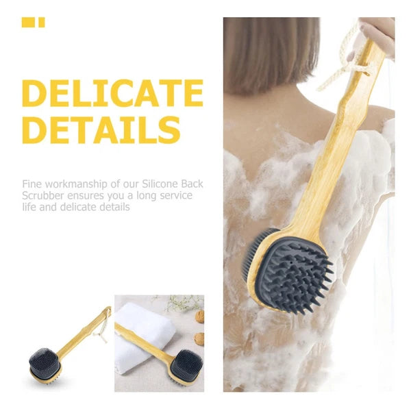 Bath Brush Silicone Shower Miss Man Long Handle Back Scrubber for Body