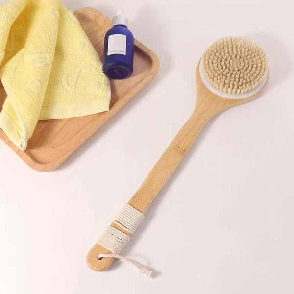 Anti-slip Bamboo Bath Brush Soft Hair Scrubbing Brush  Home