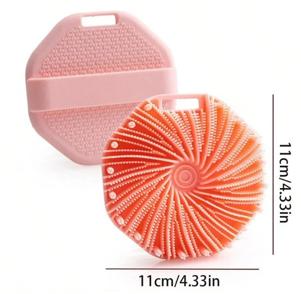 Silicone Shower Foot Scrubber Back Body Brush Massager Pad Mat Bathroom Grey Uk
