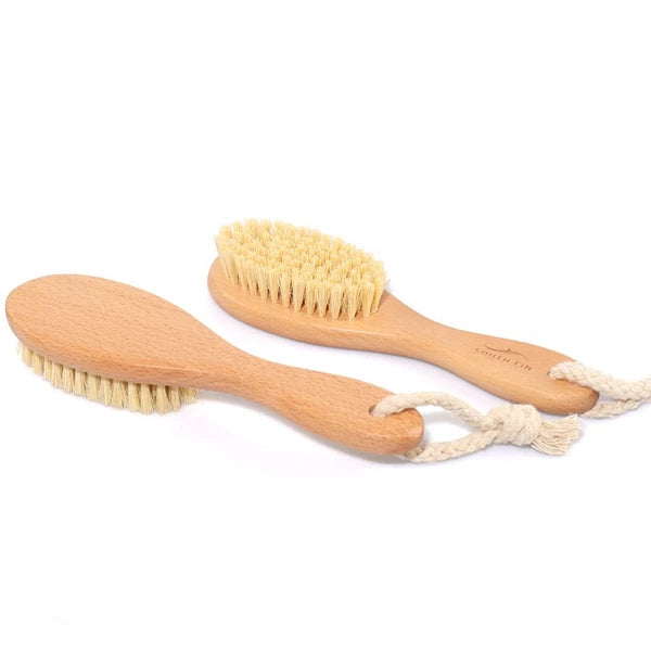 Beech Sisal Body Care Brush Shower Bath Scrubber with Comfortable Handle