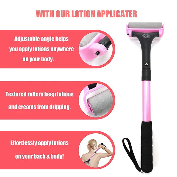 Lotion Applicator for Back & Body, Long Handle 21.5inch Adjustable Lotion Roller