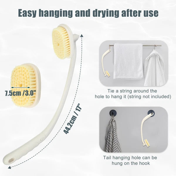 1 Set 3 in 1 Back Scrubber Bath Brush Long Handle Back Brush Back Scrubbers