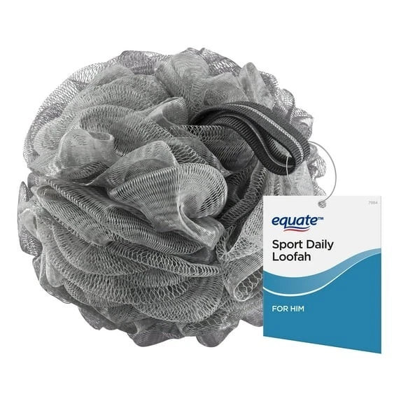 Equate Sport Loofah Bath Sponge Body Scrubber, Color May Vary, for Bath & Shower