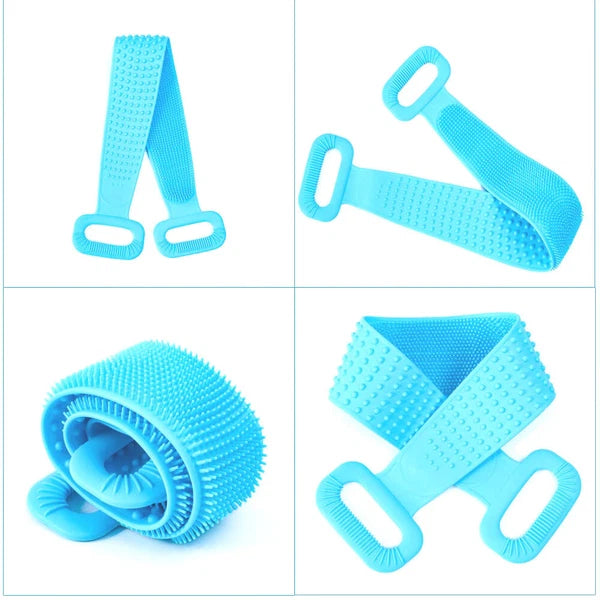 Silicone Back Bath Shower Wash Body Belt Brush Bath Body Scrubber Men & Women US
