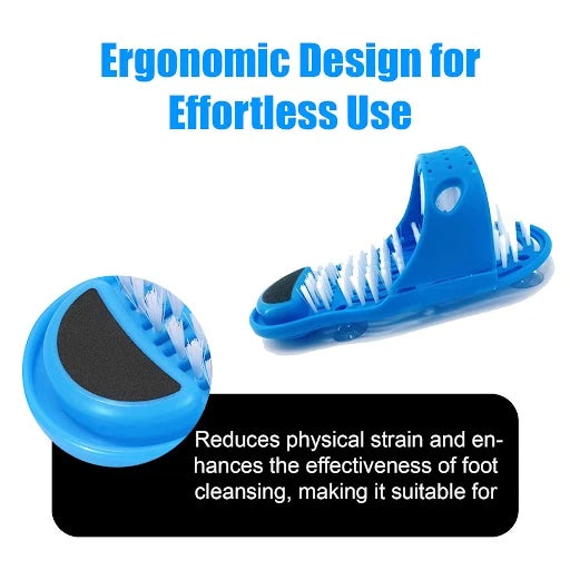 2 in 1 Foot Scrubber Brush Slipper Anti Slip Bath Shower Cleaner Feet Massage