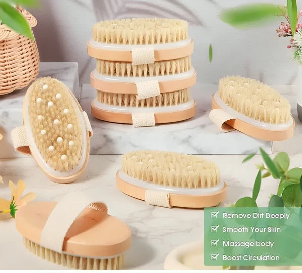 Dry Brush With Massage Nodule Scrubber For Shower Bath Circulation Improvement