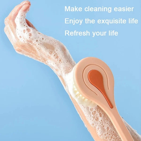 Long Handle Back Shower Brush Soft Body Exfoliating Scrubber UK Spa Bath