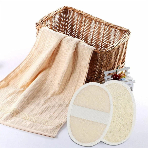 1-5X Body Scrubber Brush Exfoliating Natural Loofah Pad Luffa Bath Shower Sponge