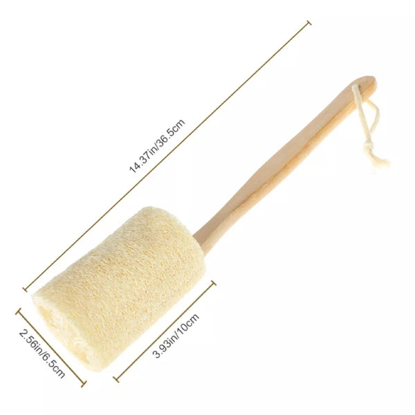 Wood Loofah Back Scrubber Brush Bath Shower Body Exfoliating Long Handle Massage