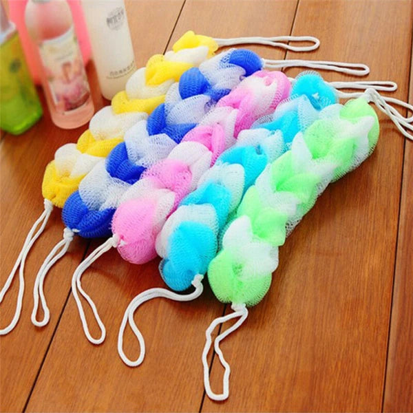 Back Scrubber Bath Shower Mesh Sponge Exfoliating Body Nylon Brush Random