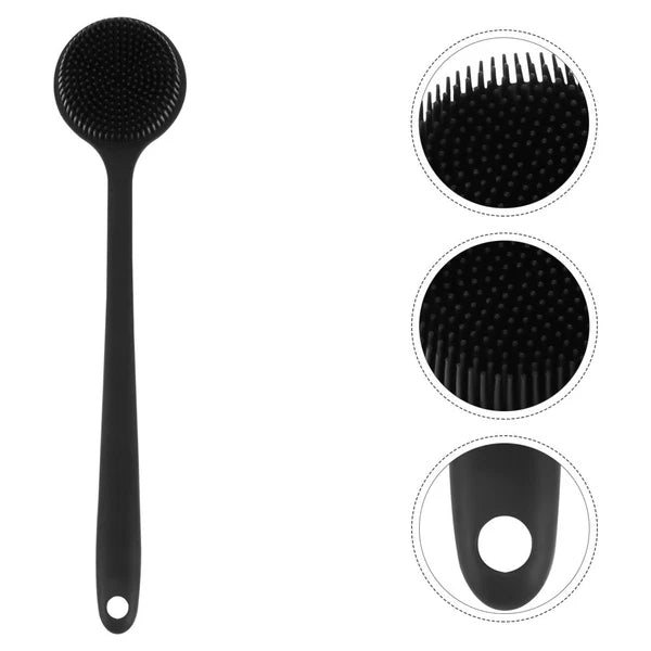 Bath Brush Silicone Body Scrubber, Elderly Back Exfoliating