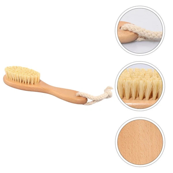 Beech Sisal Body Care Brush Shower Bath Scrubber with Comfortable Handle