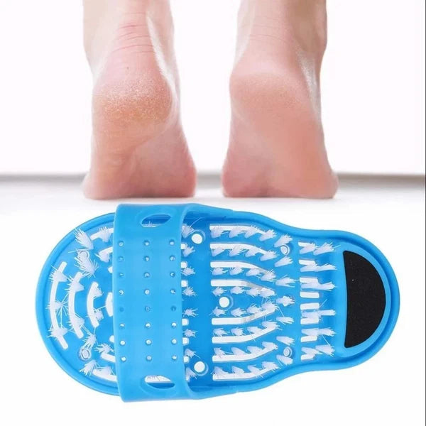 2 in 1 Foot Scrubber Brush Slipper Anti Slip Bath Shower Cleaner Feet Massage
