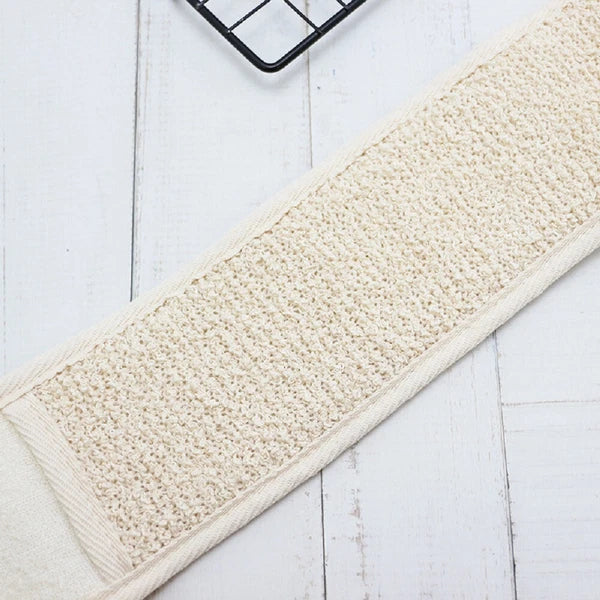 Back Scrubber Real Loofah Shower Exfoliating Belt Body Brush Bath Massage UK New