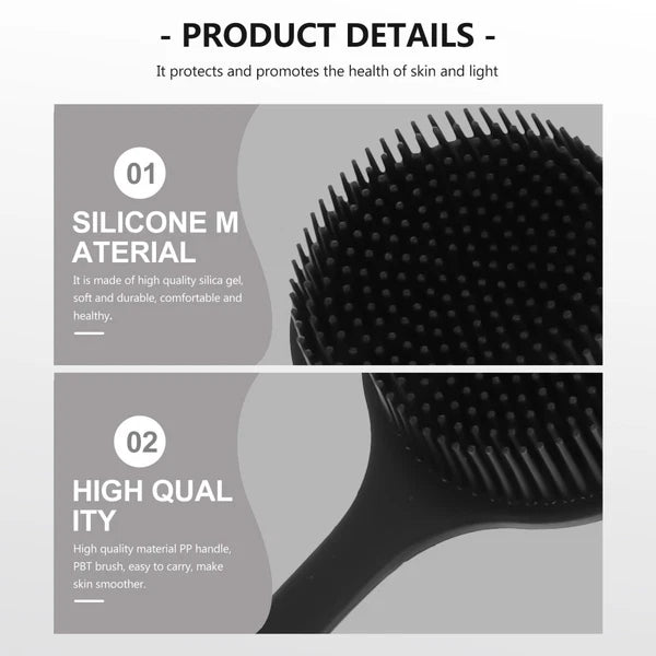Bath Brush Silicone Body Scrubber, Elderly Back Scraper Exfoliating
