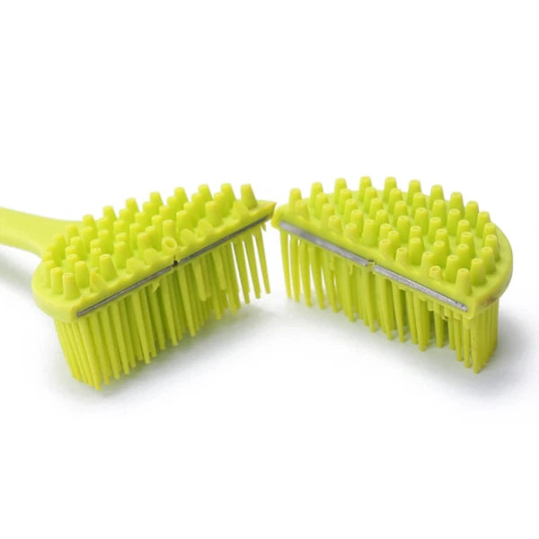 Bath Brush Body Scrubber Exfoliator Silicone Shower Man Back for Long Handle