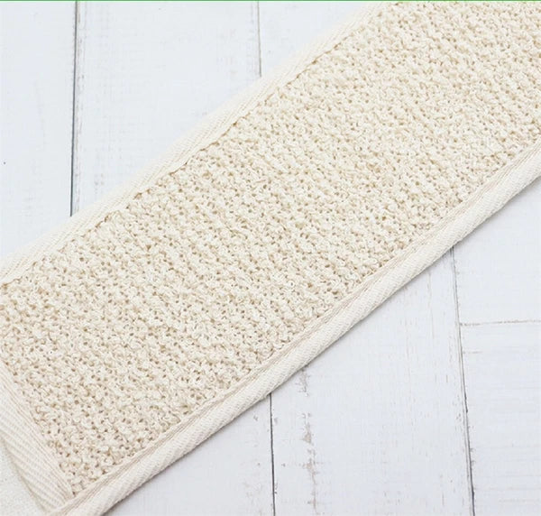 Back Scrubber Real Loofah Shower Exfoliating Belt Body Brush Bath Massage UK New