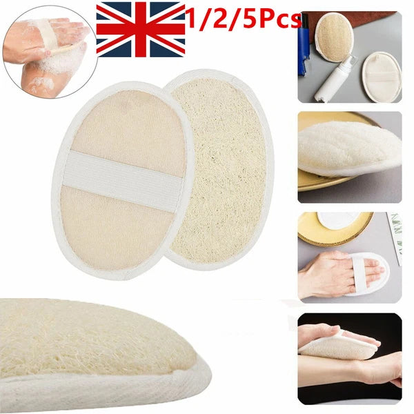 1-5X Body Scrubber Brush Exfoliating Natural Loofah Pad Luffa Bath Shower Sponge