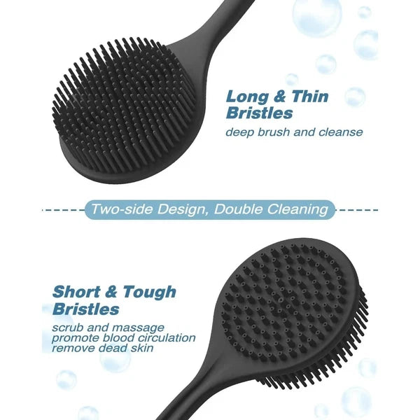 Back Scrubber Scrub Long Handle Shower Body Bath Brush Silicone Massage Brush