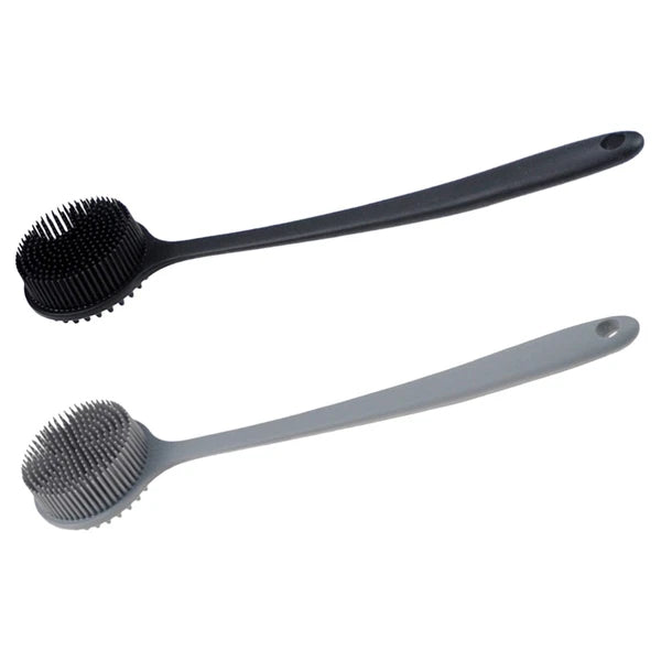 2 Pcs Bath Brush Man Silicone Body Scrubber Shower Exfoliating Back