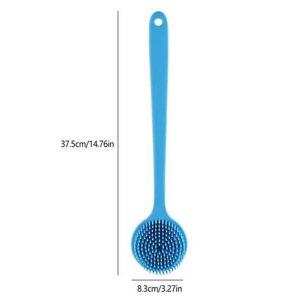 Silicone Back Scrubber for Shower Long Handle Bath Brush Double Sided