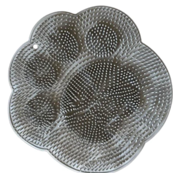Silicone Shower Foot Scrubber Back Body Brush Massager Pad Mat Bathroom Grey Uk