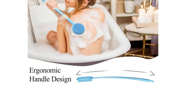 VWMYQ Silicone Back Scrubber for Shower, 17in Long Handle Body Brush