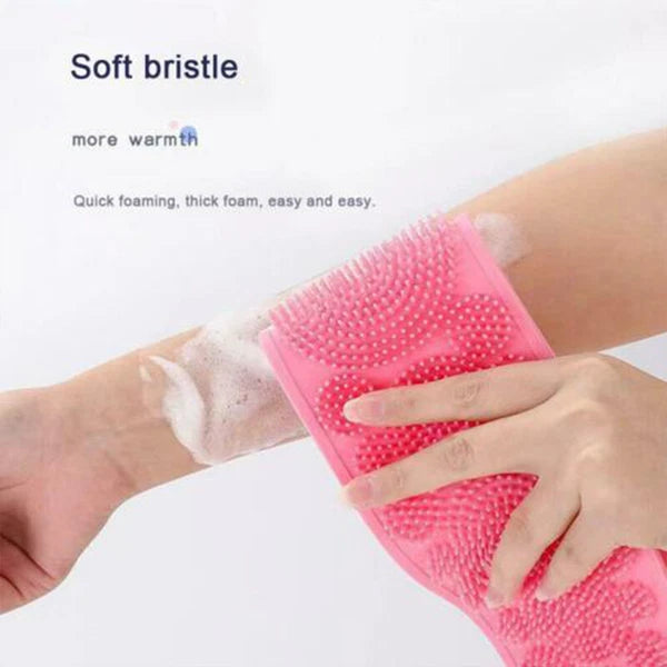 Body Cleaning Double Sided Back Scrubber Bath Silicone Body Brush Back I